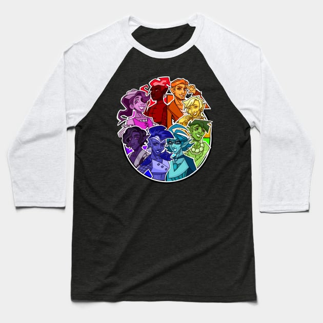 D20 Color Wheel Baseball T-Shirt by Elisenel